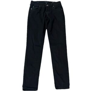 STS Blue Joey Relaxed Boyfriend Fit Skinny Straight Jeans Solid Black Low Rise 0